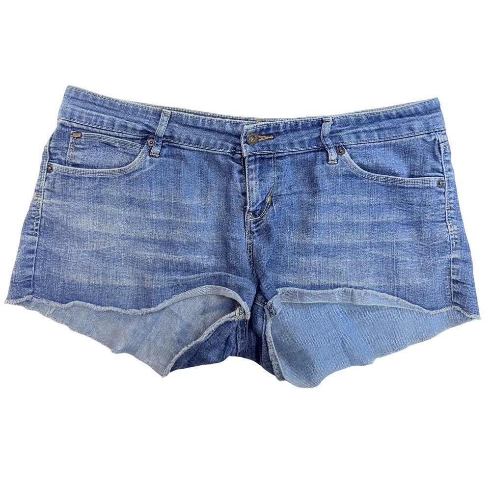 Levis‎ Shorty Shorts Womens 17 Blue Denim Cutoff Raw Hem Stretch